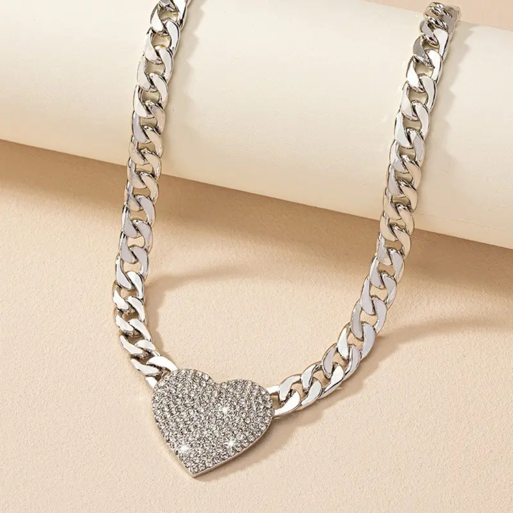Silver Heart Pendant Necklace